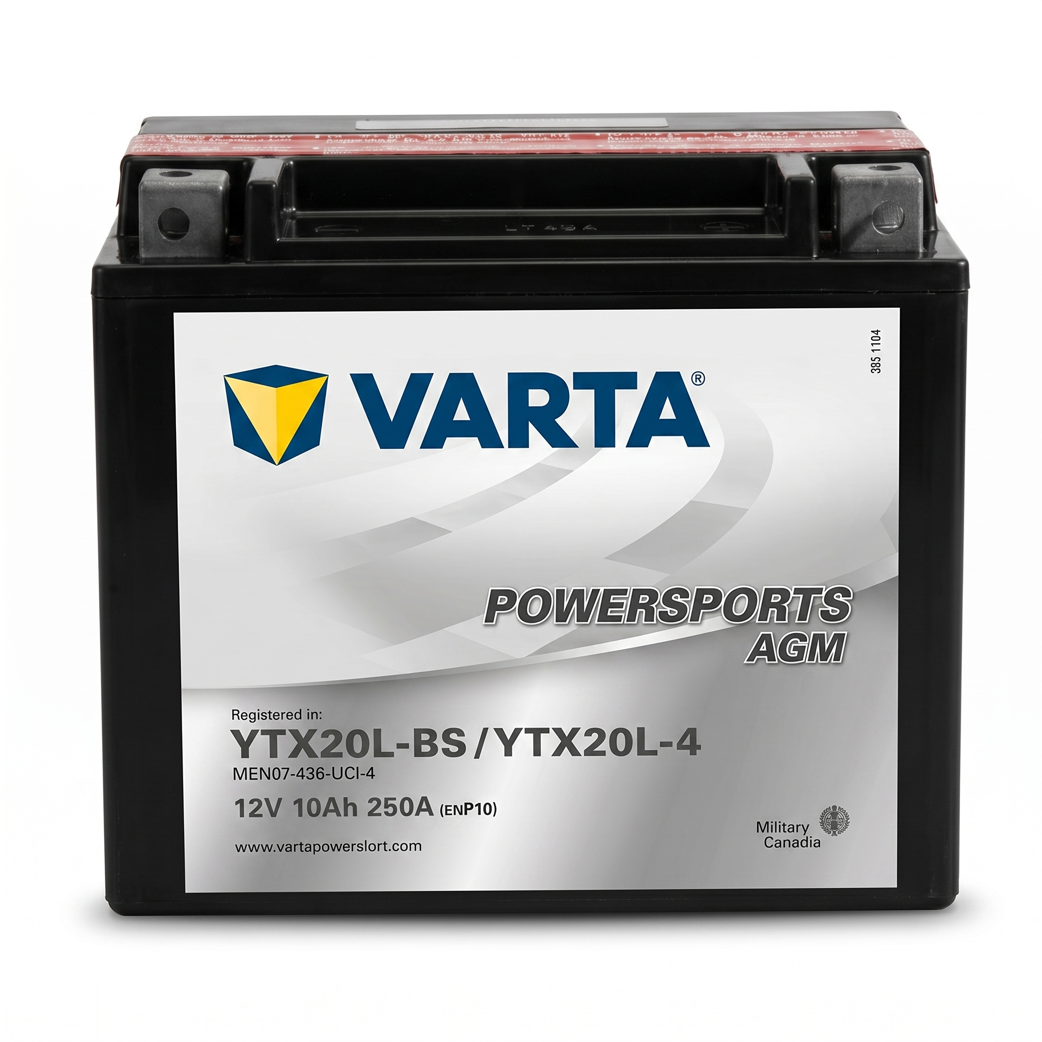 Batterie Moto VARTA Powersports AGM YTX20L-BS 18Ah 250A 12V | Maison de Batterie Maroc